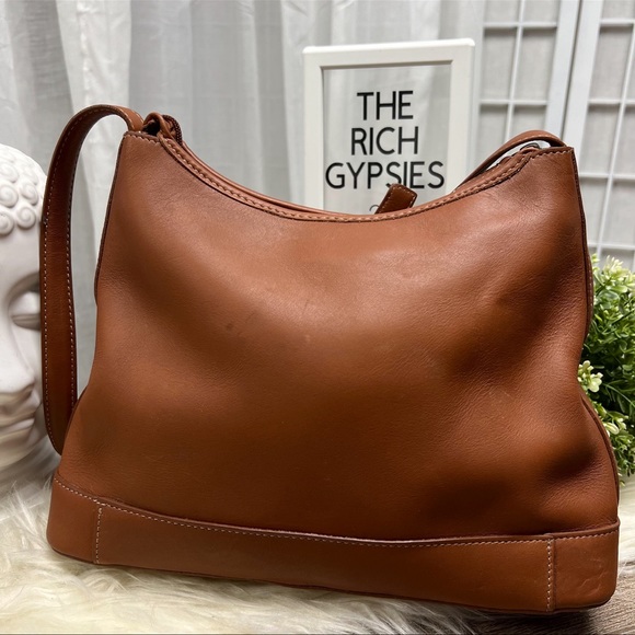 WILSONS LEATHER PELLE STUDIO COGNAC OVER THE SHOULDER HANDBAG P14 - Picture 7 of 9